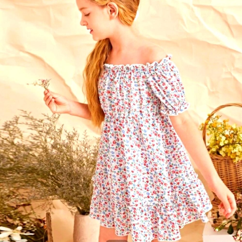 SHEIN girls off shoulder dress